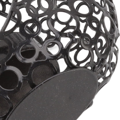 Candle Holder, Moon Candle Holder, Hollowed Iron Candle Holder, Ornament Weddings, Christmas Decoration, Dining Table, Coffee Table (Black)