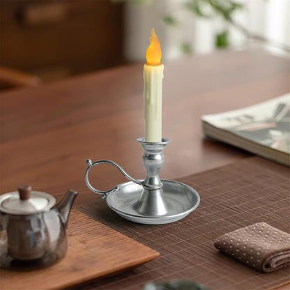 Elegant Antique Metal Holders and Flamless LED for Living Room and Special Event Decors with Secure Base Festival LED