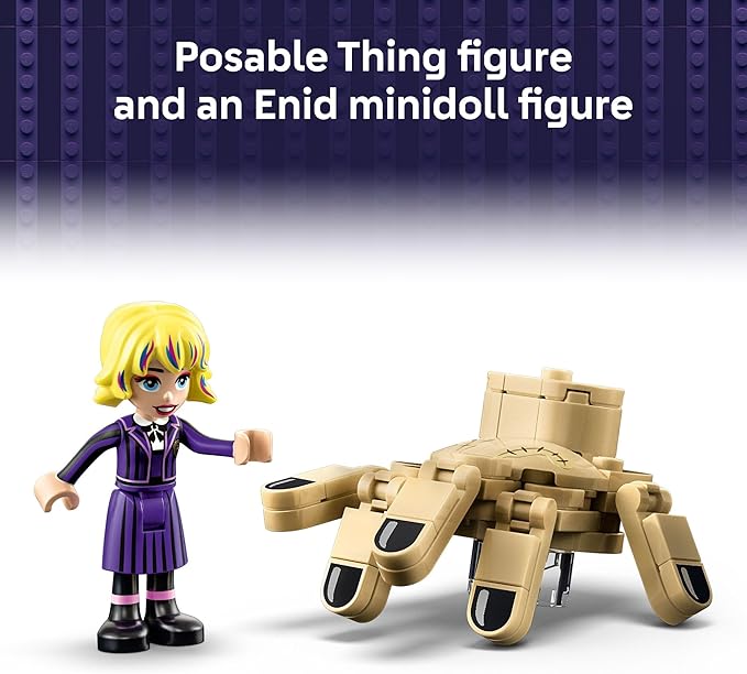 LEGO Wednesday Thing’s Apartment Building Toy - Transforming Trunk Playset W/Poseable Thing &amp Enid Sinclair Minidoll - Wednesday Merch for Girls &amp Boys Ages 10+ - Gift Idea for Birthdays - 76