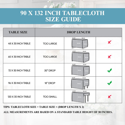 VidaFete 2 Pack 90*132inch Rectangle Tablecloth Polyester Table Cloth，Stain Resistant and Wrinkle Polyester Dining Table Cover for Kitchen Dinning Party Wedding Rectangular Tabletop Decoration(Black)