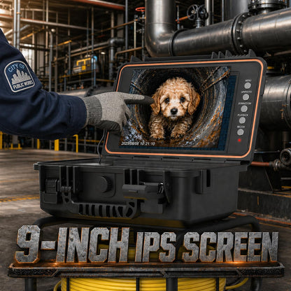 Sumkea Sewer Camera 100ft Self Leveling Drain Inspection Camera with 9" IPS Screen, HD Recording, Meter Marker Pipe Inspection Cameras for Plumbing, Sewer Line, Home & Commercial Inspections, IP68