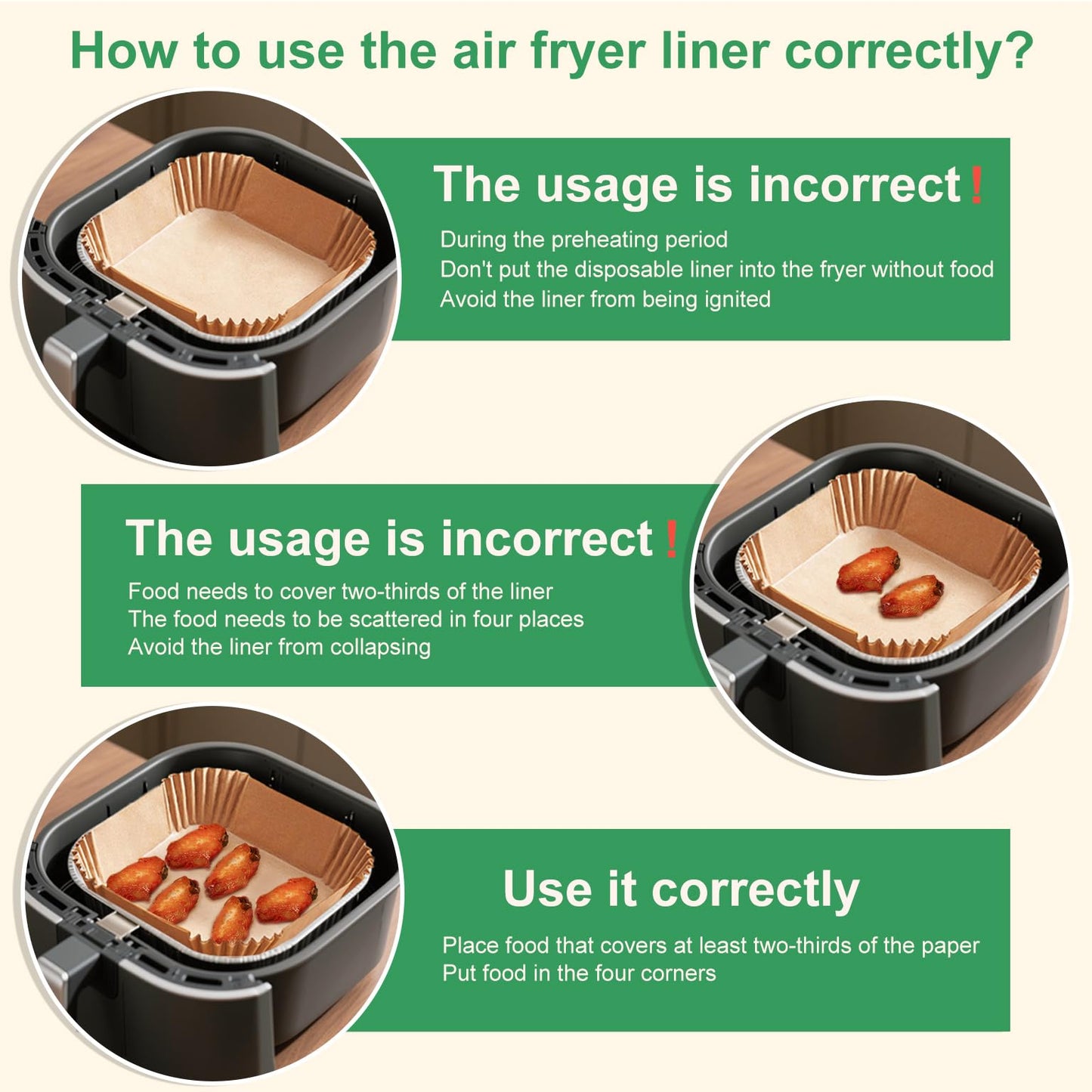 250 Pcs Air Fryer Liners Disposable 8 Inch,Non-Stick Oil-Resistant Air Fryer Paper Liners for 5–8 QT Baskets, Parchment Paper Liners for Air Fryer, Oven, and Microwave Use (Square)