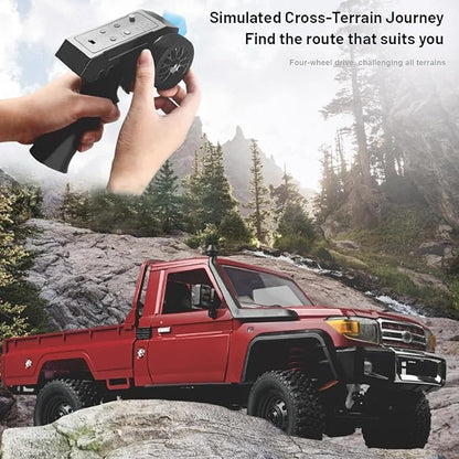 RC Crawler 1:12 Scale MN82 RC Crawler 4WD LC79 Land Cruiser Rock Crawlers with Lights Speed Adjustment Servo Tires 2.4Ghz RTR RC Rock Truck for Teens Adults(Red)