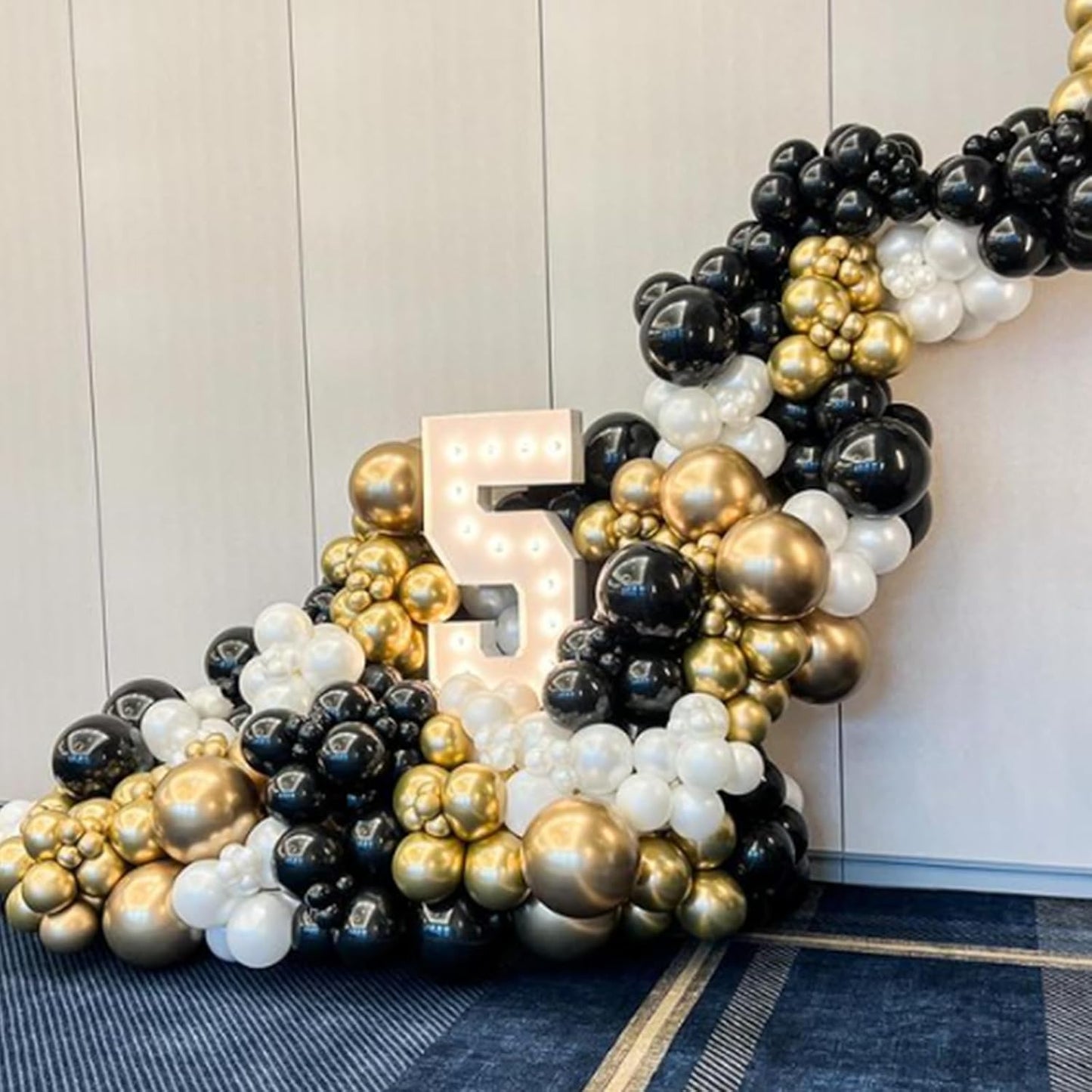 Awenztech Metallic Gold Balloon Arch Kit - 120pcs Chrome Latex Balloons for Weddings, Graduations & Parties