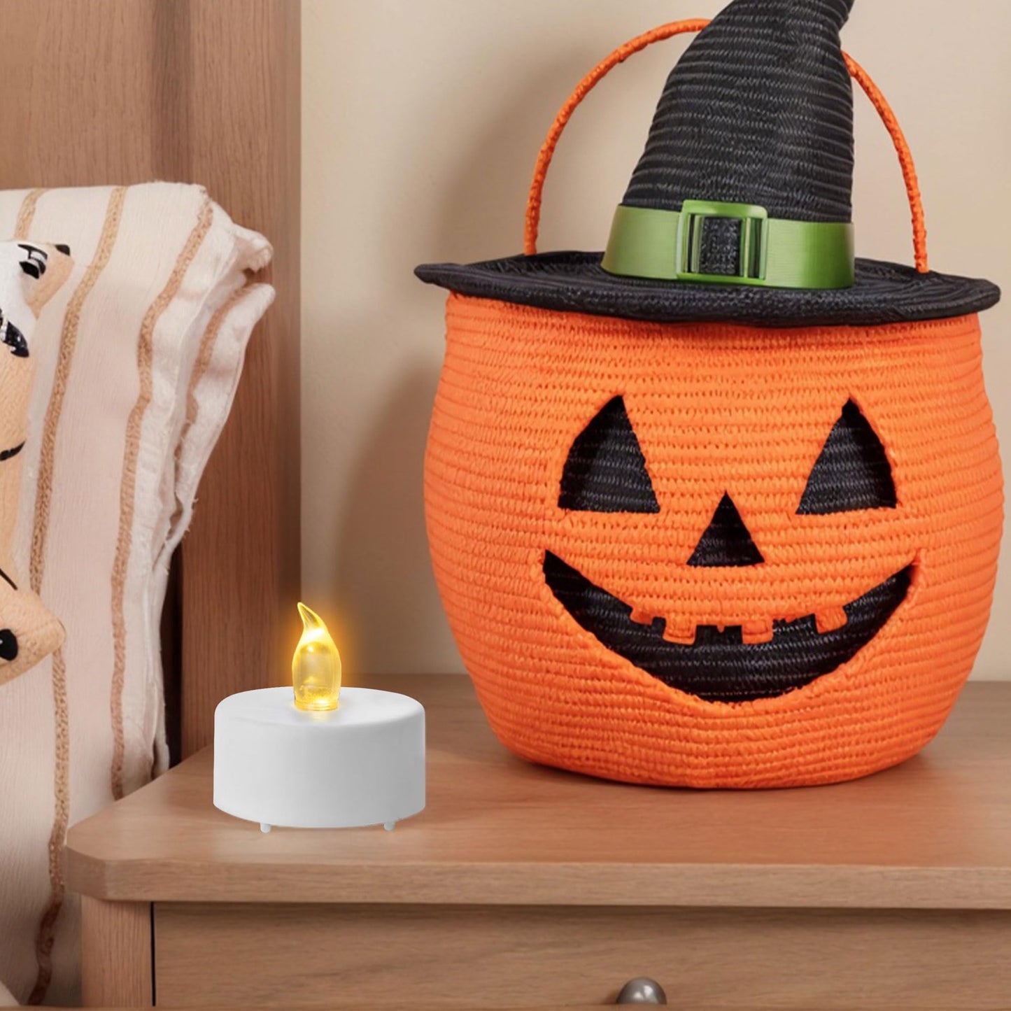 LED Tea Light Flameless Candles with Remote Control Flickering Tealight Long Lasting, Battery Operated with Timer for Halloween Home Decoration Seasonal &Festival Celebration WarmYellow (24pcs)