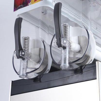 Commercial Slushy Machine, 15Lx2 Double Tank Margarita Machine, Stainless Steel High-Speed Self-Cleaning Frozen Drink Slushie Machine for Bars Restaurants Cafe Home Use