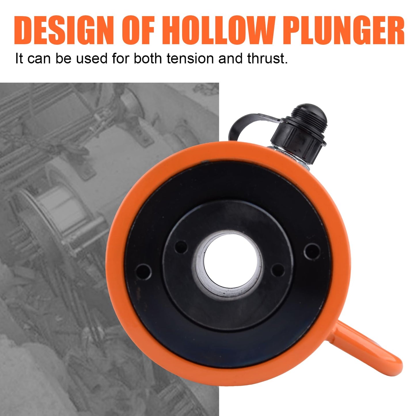 HZLZRZ 30 Ton Hydraulic Cylinder Jack Porta Power Ram 2" Stroke, CP-700B Manual Hydraulic Hand Pump, Hollow Single Acting Lifting Cylinders for Machinery Shipbuilding