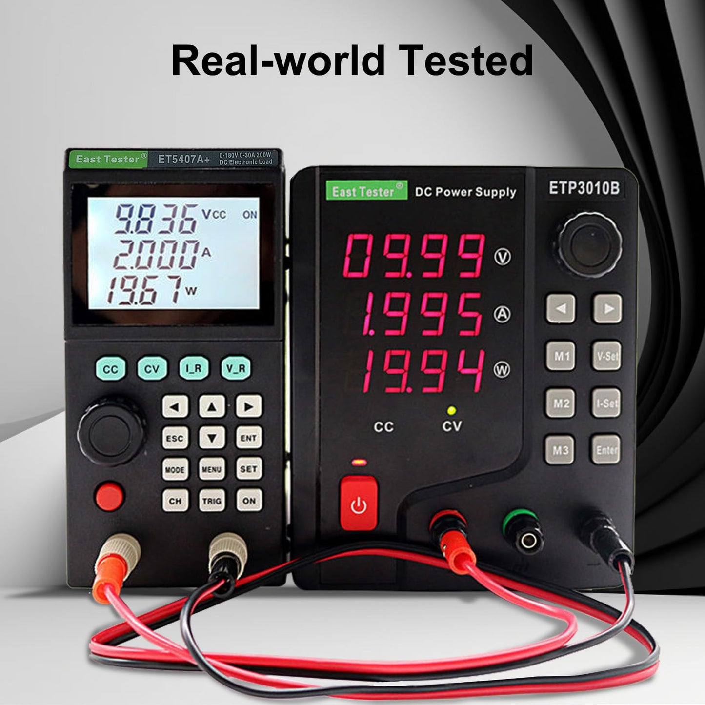 ET5407A+ Programmable DC Electronic Load 200W 0–180V 0–30A 1mV/1mA High-Resolution Battery Power Supply Tester with CC/CV/CR/CP Modes USB Control LCD Display for Lab R&D