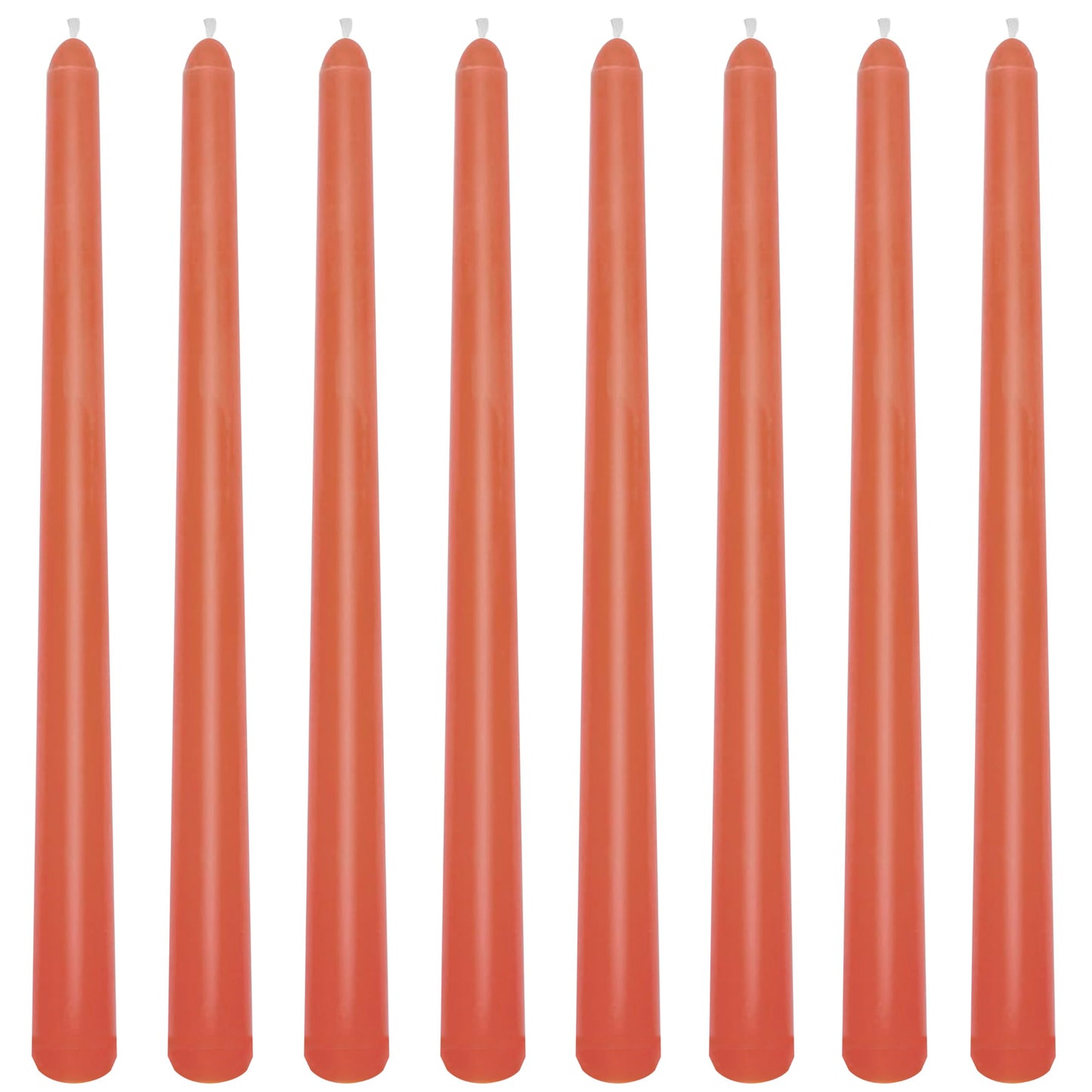 8 Pack 10 Inch Burnt-Orange Smooth Taper Candle Set, 7/8 Inch Unscented Driples Candlesticks for Home Decoration, 6-7 Hours Burn