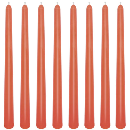 8 Pack 10 Inch Burnt-Orange Smooth Taper Candle Set, 7/8 Inch Unscented Driples Candlesticks for Home Decoration, 6-7 Hours Burn