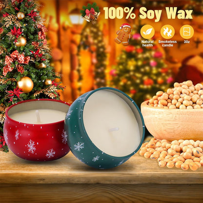 Christmas Scented Candles Gifts Set for Women, 6 Pack 2.5 Oz Candle Set, Natural Soy Wax, Aromatherapy Candles for Birthday, Christmas, Gifts for Her Women