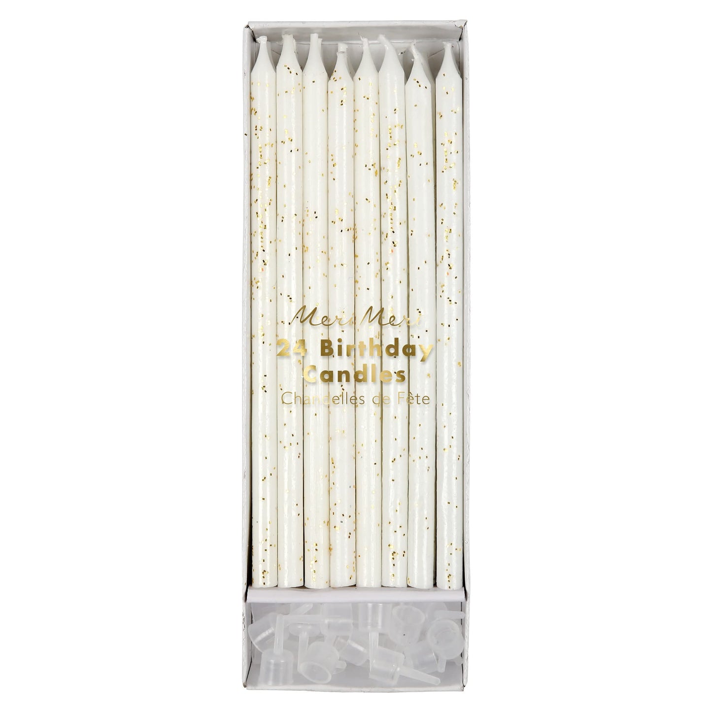 Meri Meri Glitter Birthday Candles (Pack of 24), 5.75" Tall, Unscented Meri Meri Candles