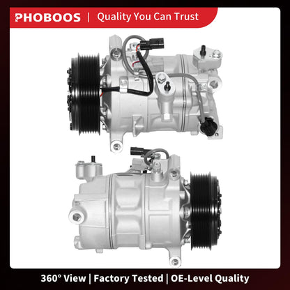 PHOBOOS A/C Compressor with Clutch Compatible with Infiniti Q50 3.0L 2016-2021, Q50 3.7L 2014-2015, Q60 3.0L 2017-2020, Fast Cooling, Low Noise, Easy Installation, Ref.CO-29197C