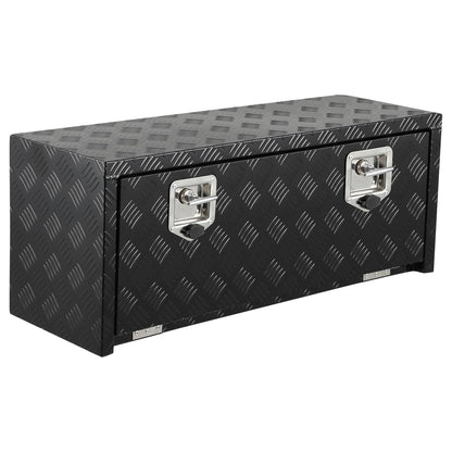 EliteEdge Heavy Duty Aluminum Diamond Plate Tool Box Chest Box Pick Up Truck Bed RV Trailer Toolbox Storage Lockable Organizer with Lock Keys