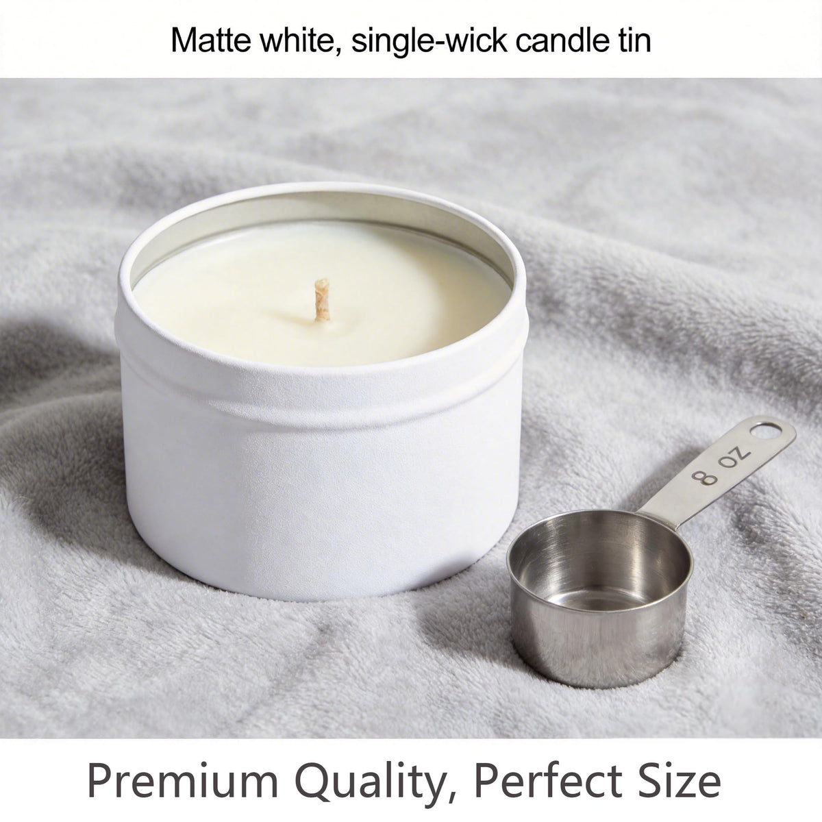 Aroparc Candle Tins 8oz, 24 Piece Bulk Containers for Candle Making Supplies Candle Jars with Concave Lids - White