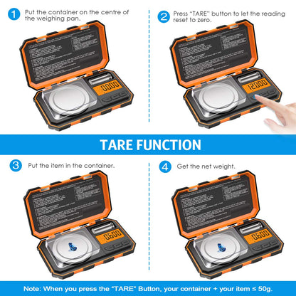 (Upgraded) Professional Digital Milligram Scale, 50g Max High Precision Pocket Sized Jewelry Scale, Electronic Smart Scale with 50g Calibration Weight (Battery/Tweezers Included)