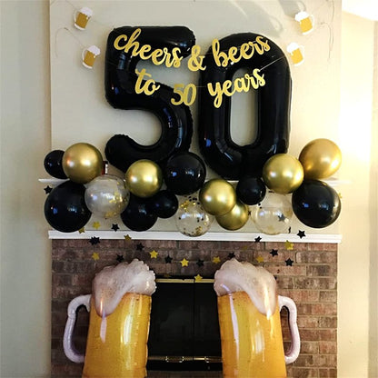 Black Number 0 Balloon for Girls Boys, 40 Inch Large Number 0-9 Foil Mylar Helium Digital Balloons Set for Women Men Birthday Graduation Anniversary New Year Eve Party Decorations Celebration Supplies