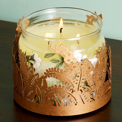 PartyLite Candle Jar Holder - Golden Frond Candle Holder Accessory Home Decor…