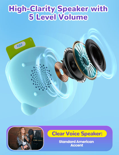 Russian and English Talking Flash Cards for Kids, 510 Sight Words Bilingual Toys for Toddlers, Autism Pocket Speech Therapy Toys, Russian Language Learning Audible Flashcards