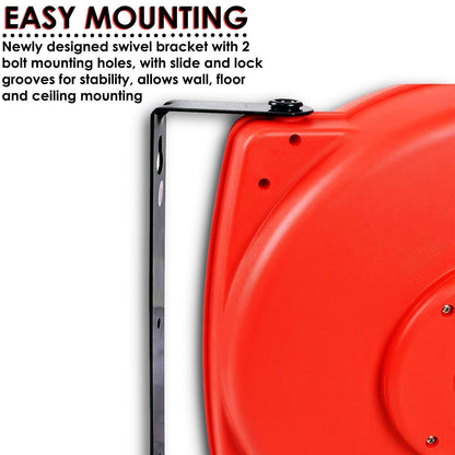 REELWORKS Oil Hose Reel 1/2"x50' & Extension Cord Reel 12AWGx80'(BUNDLE DEAL)