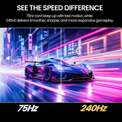 CRUA 32'' 4K Curved Gaming Monitor, UHD 3840x2160 240Hz VA Screen, 1500R, FreeSync, 120% sRGB, Built-in Speakers, PIP/PBP, DP 1.4 & HDMI 2.1, Tilt Adjustable/Wall Mountable-Black