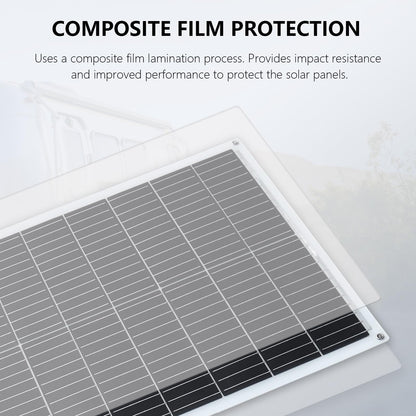 XINPUGUANG 100W Flexible Solar Panel 12V System kit 10A Charge Controller Cables with Alligator Clip PV Connector Cables for Yacht, Boat, RV, Cabin, 12v Battery Charge