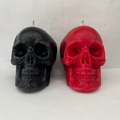 2pcs Black and red Skull Candles for Spells