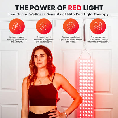Mito Red Light – MitoMAX 2.0 Red Light Panel – Red Light Therapy for Face and Neck – Red Light & Near Infrared Red Light Therapy – At-Home Red Light Therapy for Body