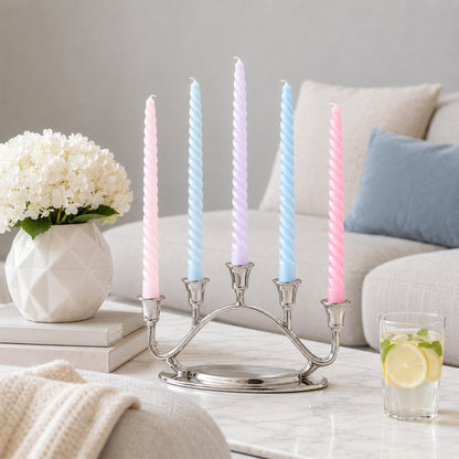 10 Inch Cream Candy Taper Candle Set, 10 Pack Elegant Unscented Dripless Candlesticks for Family Dinner Parties Home Decoration Picnic