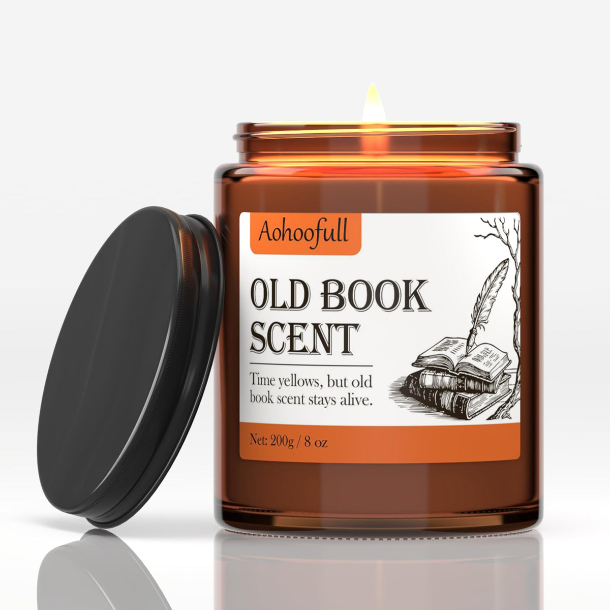 Aohoofull Scented Candles Gifts for Book Lovers, Soy Wax Candles,Fall Candle Inspired Gift Ideas for Readers,Women, Bookworm, Librarian, Men, Friend, 8 oz