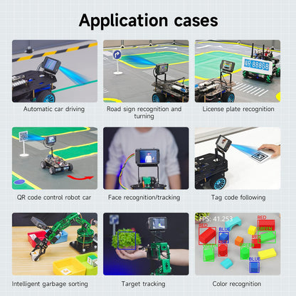 Yahboom K230 AI Development Board 1.6GHz High-performance chip/2.4-inch Display/Open Source Robot Maker Python, Supports AI Visual Recognition CanMV Sensor (with Heightened Bracket)