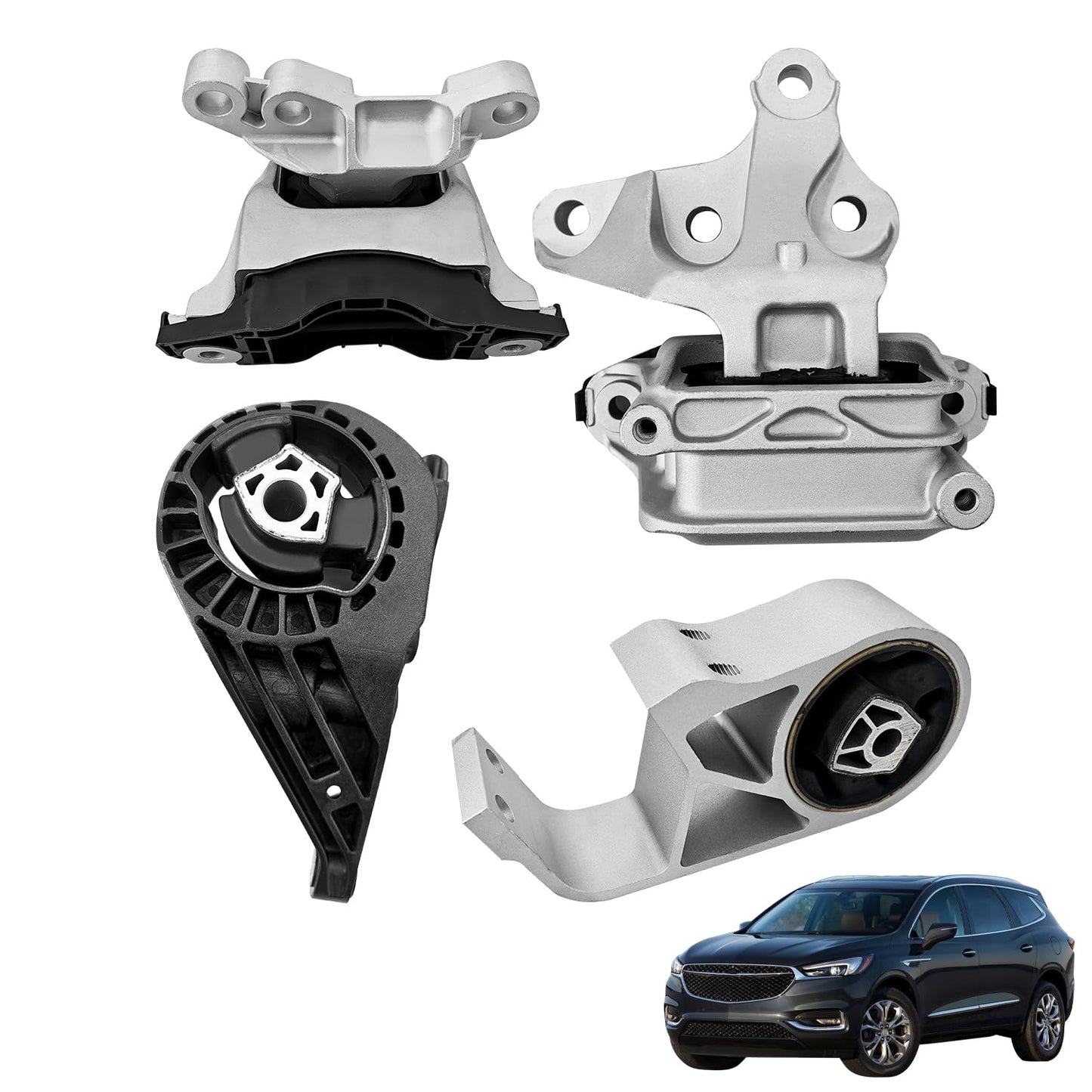 ProXlex 4PCS Engine Motor Mount & Transmission Mounts Kit for FWD Front Wheel Drive Compatible with Chevy Chevrolet Traverse & Buick Enclave 2018 2019 2020 2021 2022 2023 3.6L Replaces# 3507 3525