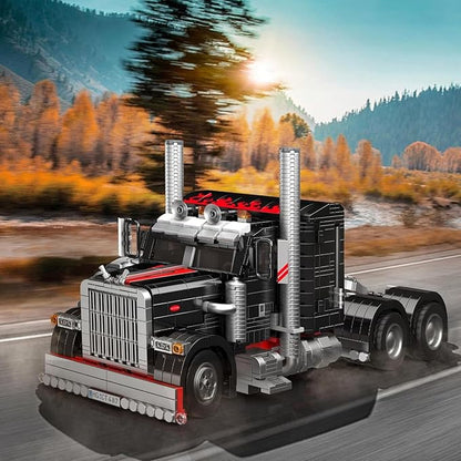 Mould King 10037 Semi Truck Building Set Flatbed Truck Toy with 10 Wheels Collectible Car Model to Build and Display Creative Gift for Adult (1797 Pieces)