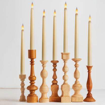 WYZworks 60 Pack, 11" LED Flameless Ivory Taper Flickering Candles Lights, Clickable On/Off Button, Battery Operated Electric Long Tall Candlesticks for Holiday Christmas Candelabra Wedding Window