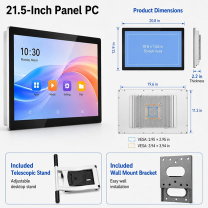 Tokigns 15.6 Inch Android 11 Touchscreen Display, 16:9 1080P FHD Interactive Screen, RK3568 Quad-Core, 4GB RAM 32GB ROM, Built-in Speakers,Smart Board for Office/Automation/Kiosk/Bar/Warehouse