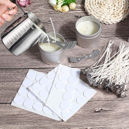DINGPAI Candle Making Kit, Soy Wax DIY Candle Craft Tools Including Candle Make Pouring Pot, Candle Wicks, Wicks Sticker, 3-Hole Candle Wicks Holder, Natural Soy Wax and Spoon