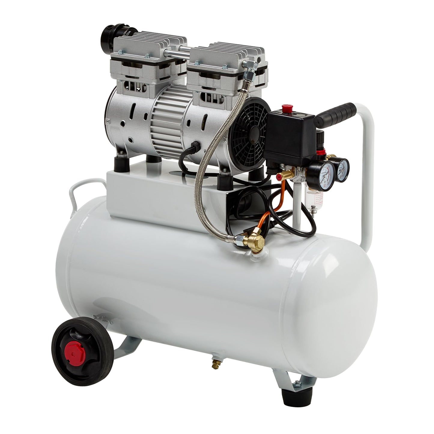 Albott 8 Gallon Air Compressor with Automatic Drain Valve, 1.0 HP Oil-Free Air Compressor Tank with Wheels, 70 dB Noise Level, Fit for Auto Repair, Tire Inflation, Spray Painting
