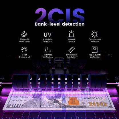Aneken Mixed Denomination Money Counter with Counterfeit Detection, Touch Screen, and 2CIS/UV/MG/IR/DD/DBL/HLF/CHN, Value and Mixed Counting for Accurate Cash Counting, Gray
