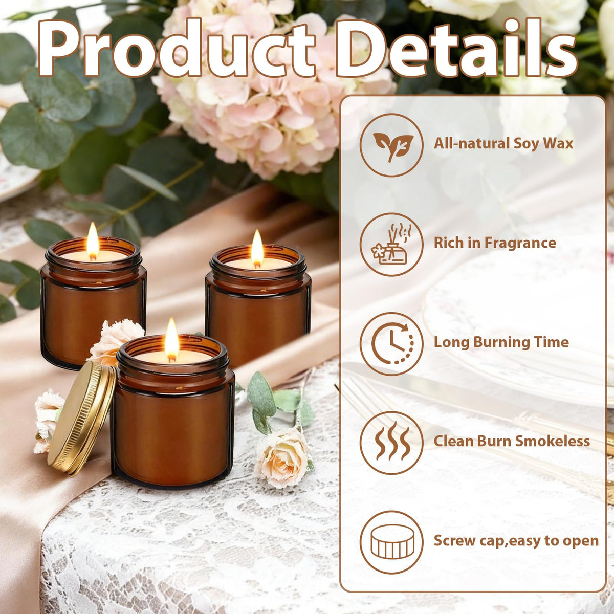 Trxvxo 24 Pcs 4 Oz Mini Soy Wax Candles, Coffee Scented Aromatherapy Candles Bulk Set, Stress Relief Relaxation Candle, Ideal for Wedding Birthday Party Favors, Gifts and Home Decor