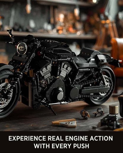 Nifeliz V-Road Motorcycle Model Set for Adults Street Muscle Bike Building Set with Realistic Details Functional Bike Model for Collectors Gift for Motorcycle Lovers (1041 PCS NF10348)