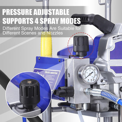 Gyfent 490 Airless Paint Sprayer, 0.60GPM Paint Sprayer for Home Interior 3300psi 1300W High Efficiency Airless Sprayer with Low Overspray for House Painting Townhouse