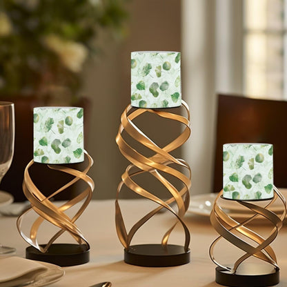 NETILGEN Green Leaf 3 inch Flameless LED Candles with Remote Timer Set of 4 Home Decorative Realistic Flickering Flameless Candles with Battery Powered