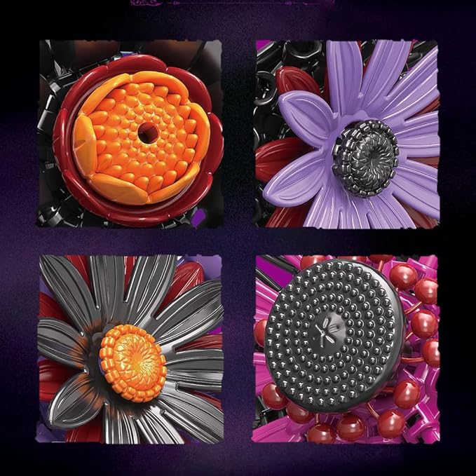 39109 Demon Sunflower Building Blocks Flower Set 1183pieces of Floral and Plant Series Block Sets Adult Creative Enthusiast Model Gifts and Unique Collectibles Can be Used for Room Decoration