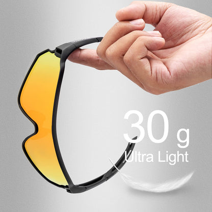 ROCKBROS Polarized Sunglasses for Men Women UV Protection Cycling Sunglasses (Black)