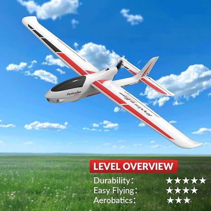 VOLANTEXRC RC Glider Plane 4CH New Version Remote Control Airplane with 6-Axis Gyro for Beginners 3 Flight Modes &amp Aerobatics 2.4G RC Plane for Adults 23.6 * 18.1 inches White