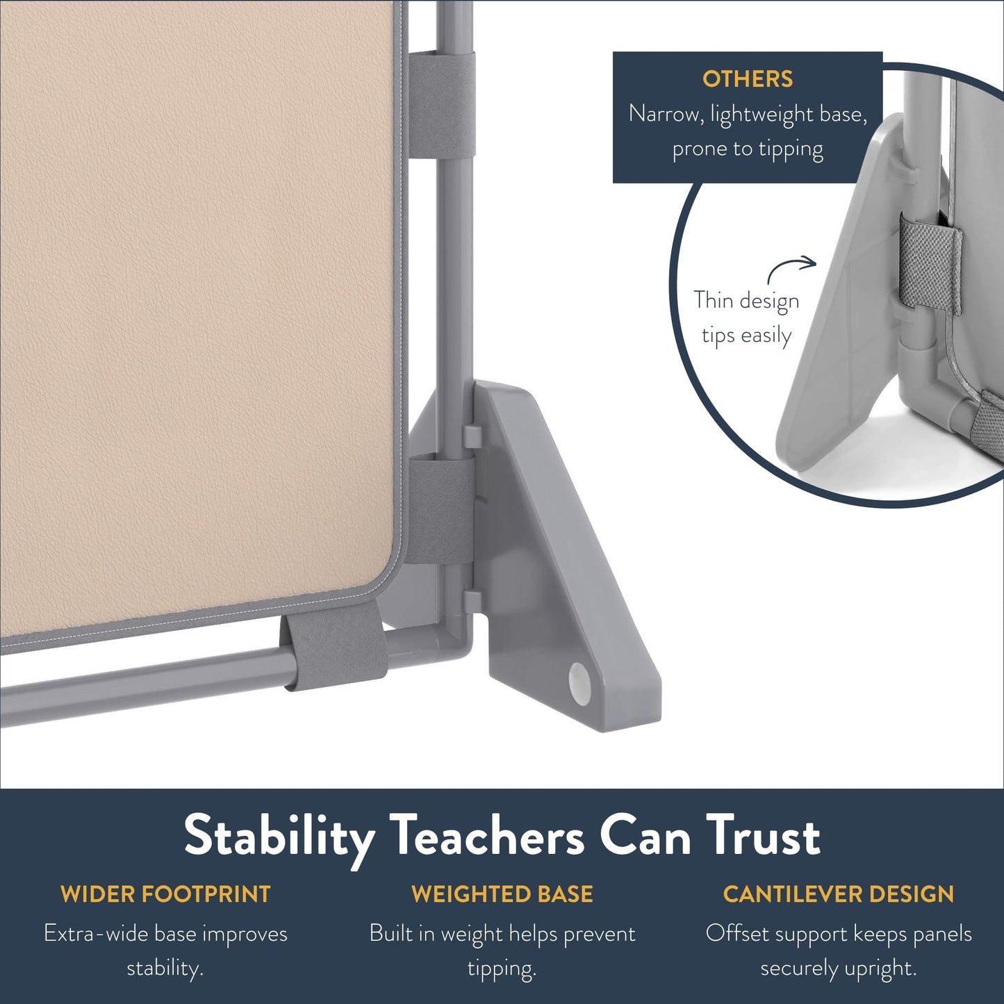 Children's Factory Big Screen PlayPanel, Kids Room Divider, Classroom Privacy Screen, Cantilever Feet Included, Sand