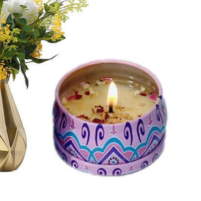 Long Lasting Scented Candles | 80g Soy Candles Aromatherapy Fragrances - Scented Dried Flowers, Gift for Women, Soy Tea Lights, Decorative Candle Jars