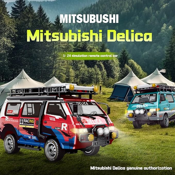 1:24 Scale RC Delica Van Model 2.4Ghz Full Proportional 2WD RC Model Vehicle with 130S Motor Remote Control Car for Adults &amp Hobbyists