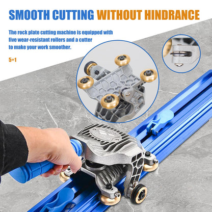 87-Inch Tile Cutter - Manual Cutting Tool for Large Format Ceramic Porcelain Tiles, Professional Porcelain Slab Cutting Machine with Double Rails Design and Glass Suction Cup