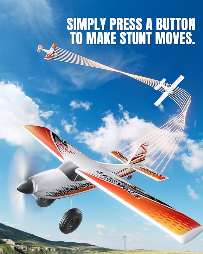 volantexrc 4 CH RC Plane TrainStar 500mm Brushless Remote Control Airplane Fighter RTF with 6-Axis Gyro3 Modes &amp Aerobatics 2.4GHz Radio Controlled Aircraft for Beginners &amp Adults (Red)
